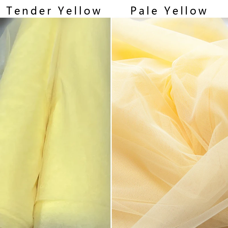 Hot Sale Soft Tulle Fabric Wedding Celebration Pink Blue Yellow Mesh Chair Back Yarn Encryption Gauze Curtain Clothing Material