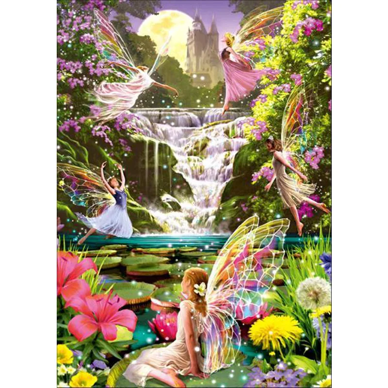 cartoon angel 30x40 cm art diamond painting fairy girl 5D square with crystal accessories set