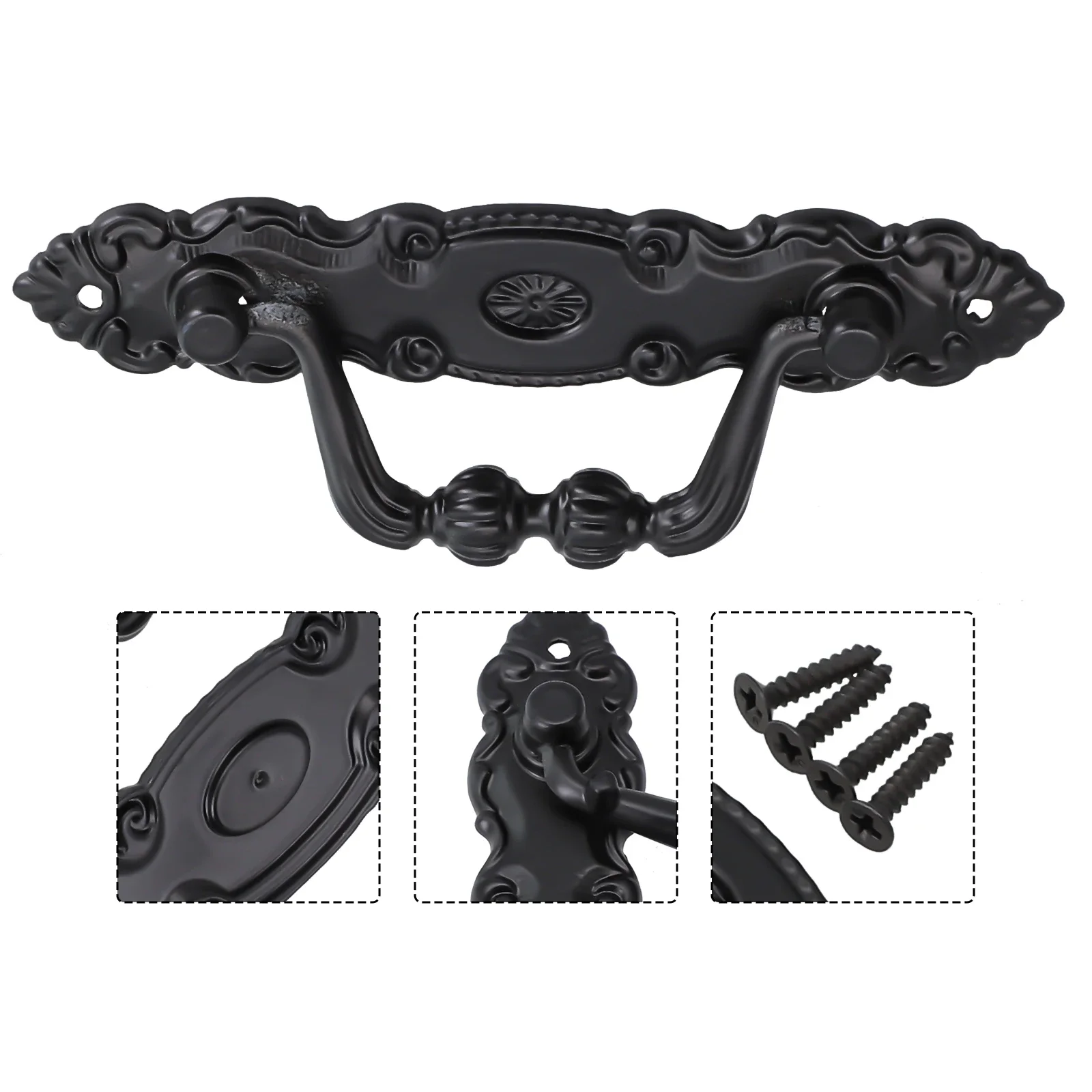 Cabinet Pulls Alloy Handle Classical With Screws Antique European Furniture Retro Small Wardrobe Cabinet Door Elegant