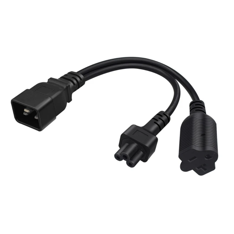 

IEC320 C20 to C5+5-20R Power Cord, C20 Male to IEC320 C5+Nema 5-20R Female Connectors Adapter Cable Drop Shipping