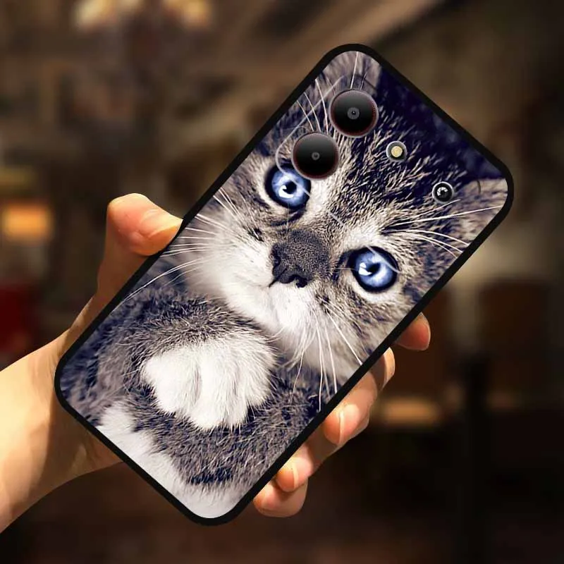 Per ZTE Blade A54 custodia morbida in Silicone TPU bella Cover posteriore verniciata per ZTE Blade A 54 paraurti nero per BladeA54 Protector Cat