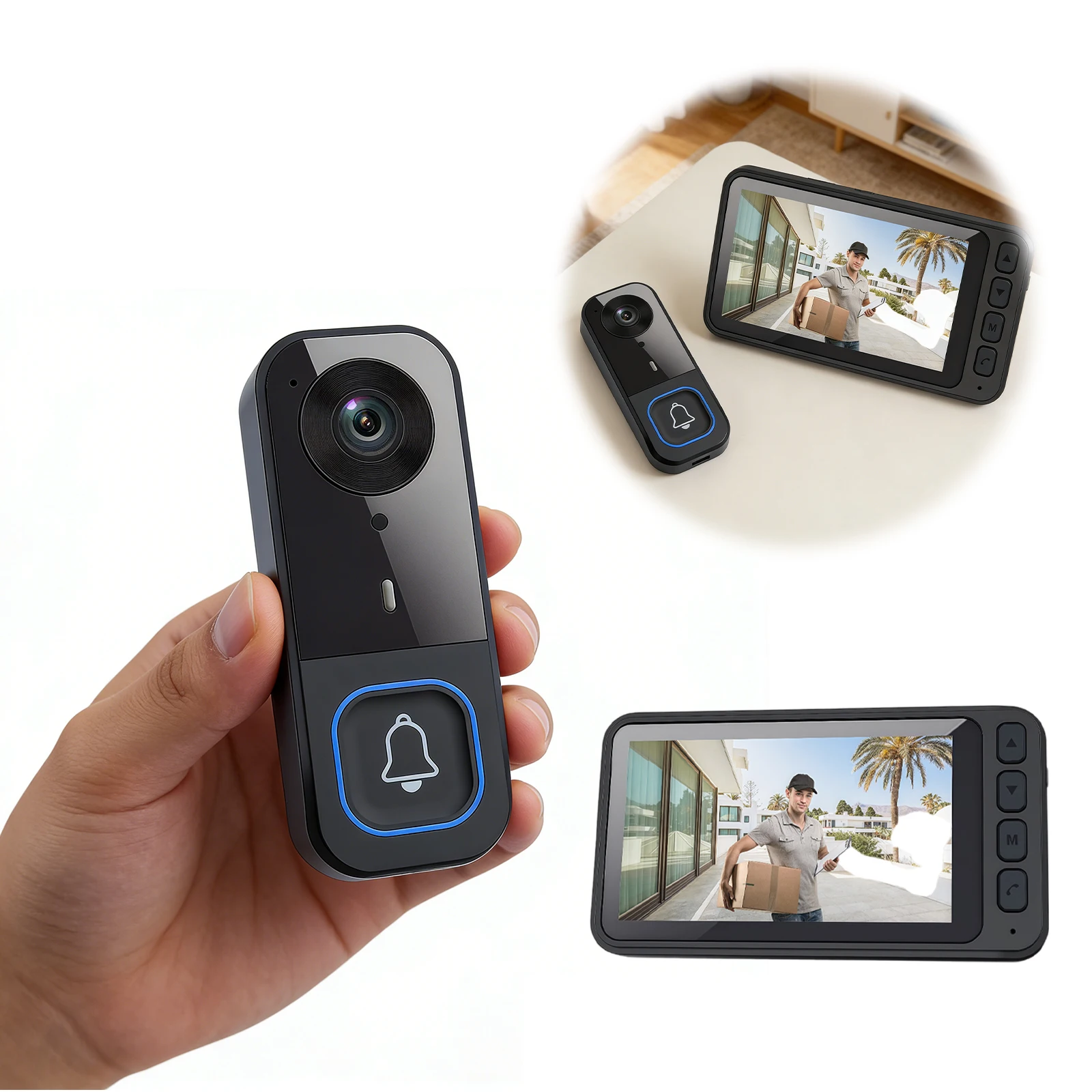 

Видеодомофонная система с монитором, умный видеодомофон с двусторонней аудиосвязью, инфракрасным ночным видением, простой в использовании, для дома пожилых людей