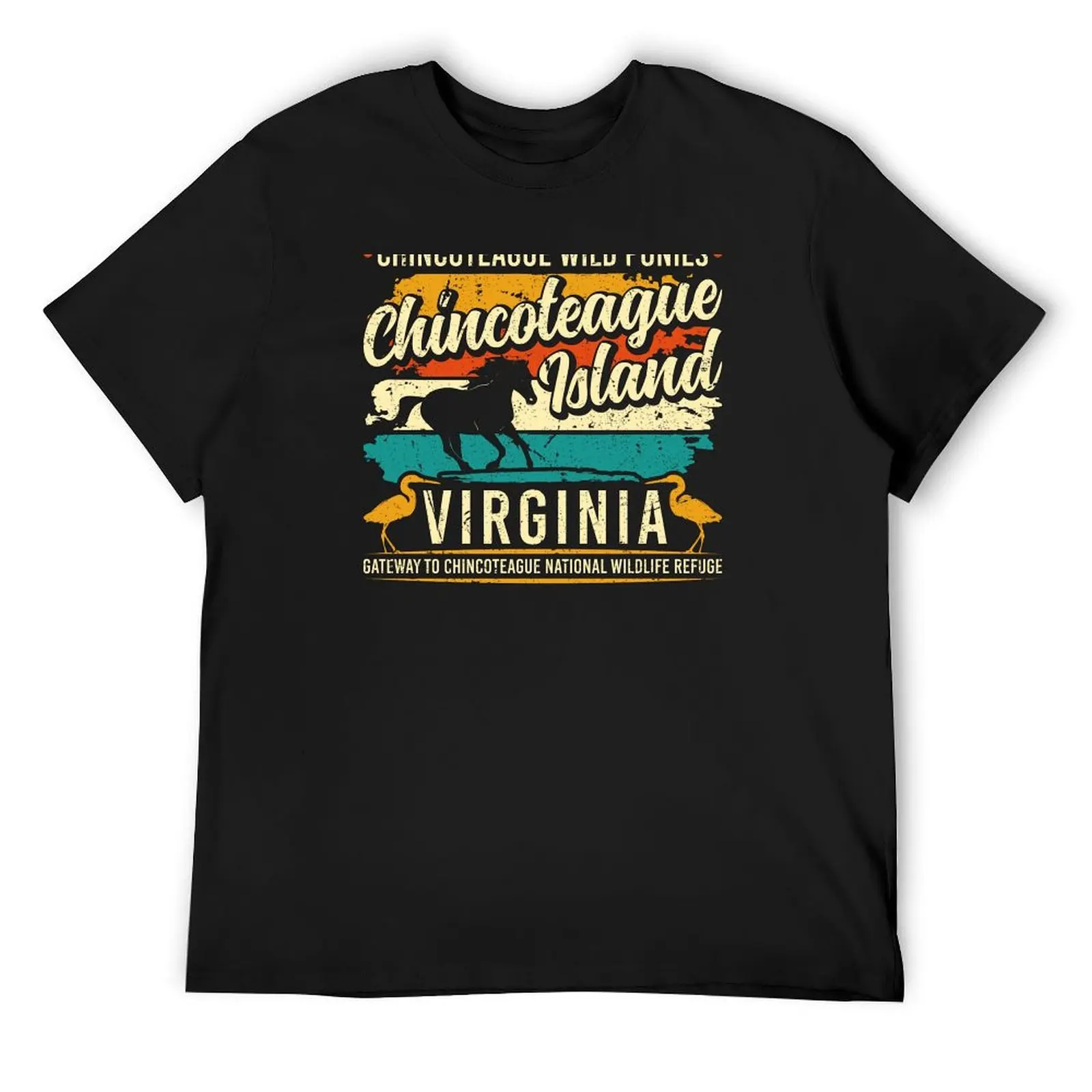 Chincoteague Island Wild Ponies Virginia Vacation Souvenir T-Shirt kawaii clothes graphic t shirts oversized t shirt t shirt men