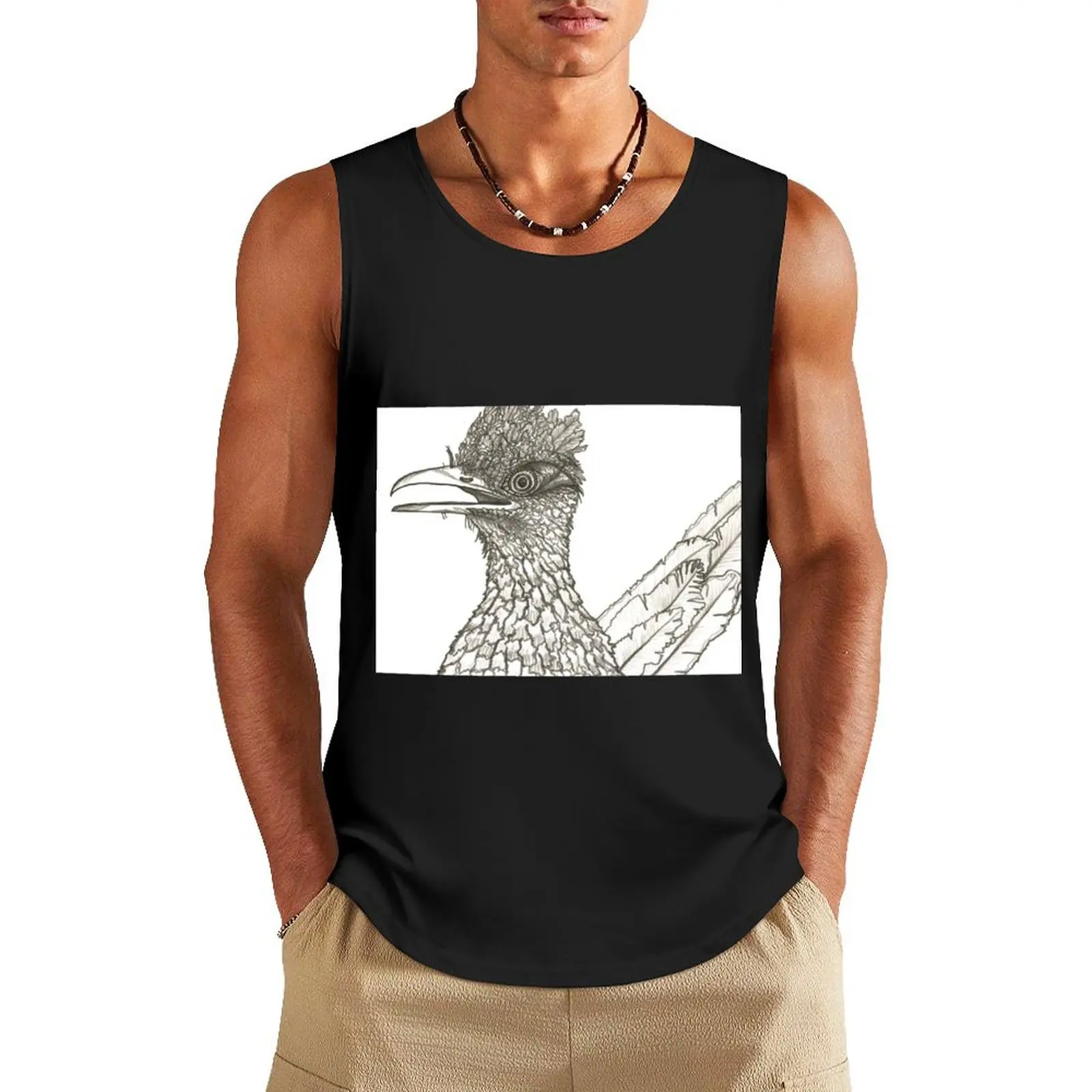 Roadrunner Tank Top Man summer clothes Japanese t-shirt