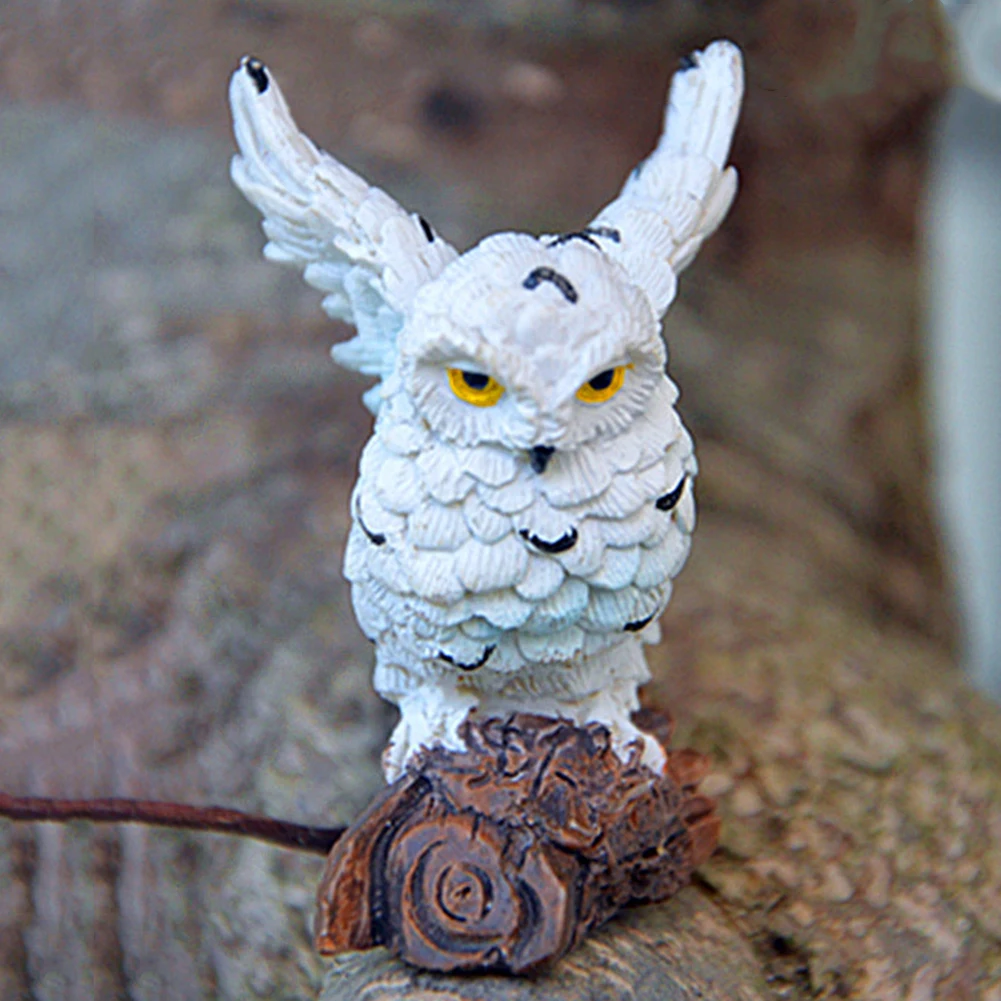 NEW Mini Owl Figurine Room Decor Christmas Animal Simulation Birds Landscape Genshin Impact Fairy Garden Home Resin Craft Decor