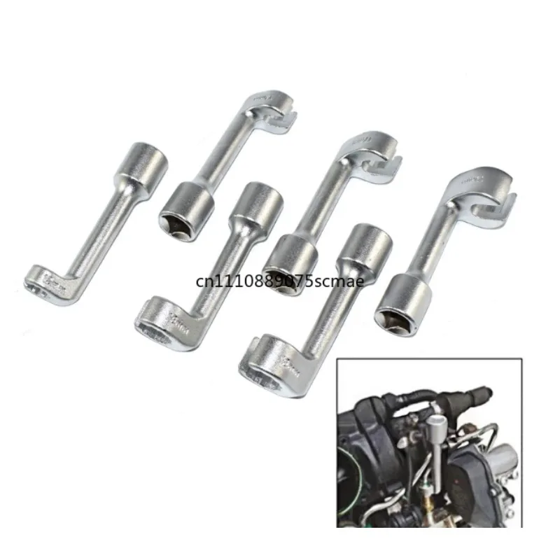 6‑Pcs L‑Shaped Open‑End Slotted Hex Socket Wrench Set, Fuel Line Remover Professional Automotive Repair Hand Tools