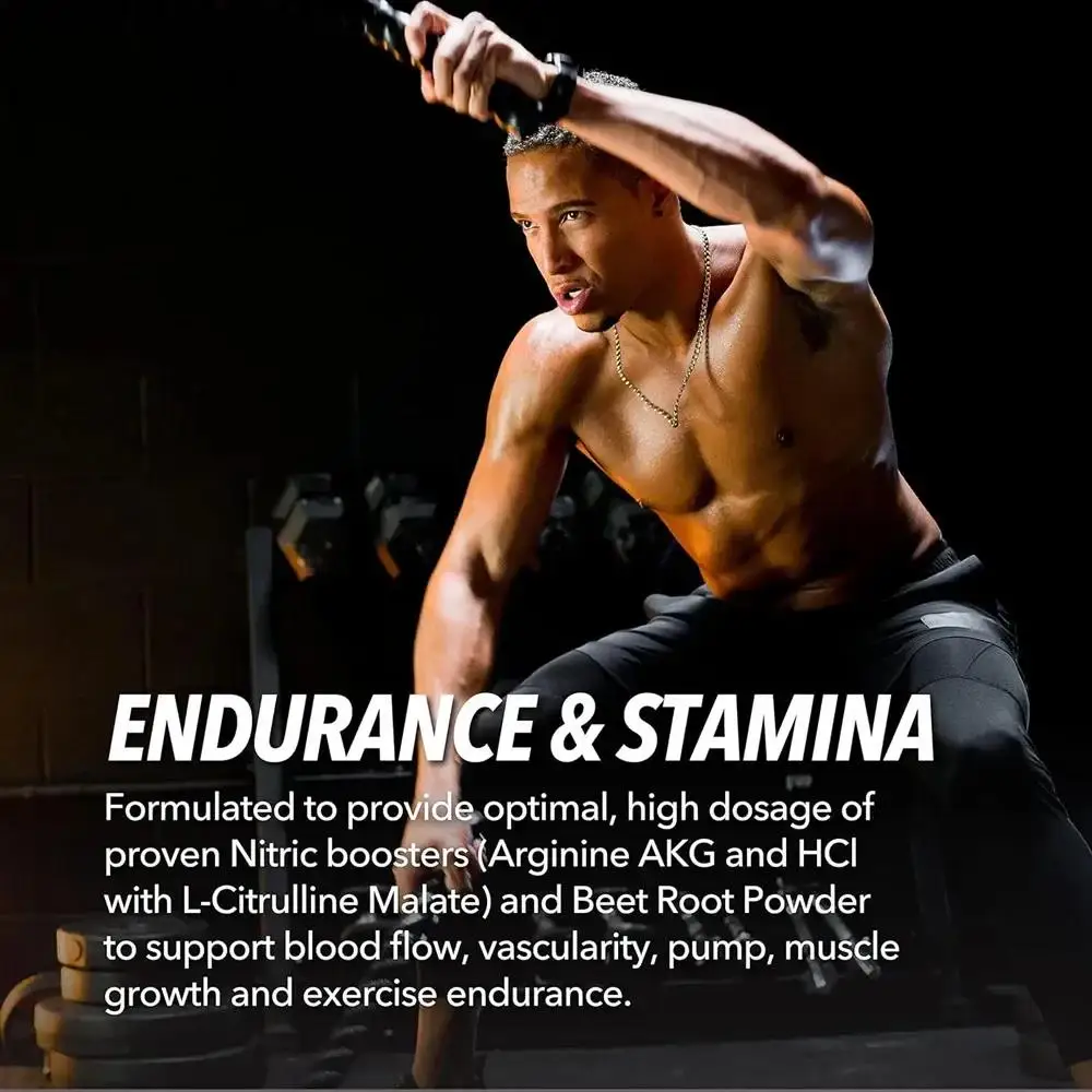 L-Arginine Supplement - For energy, strength and endurance support during exercise | Muscle Mass, Non-GMO