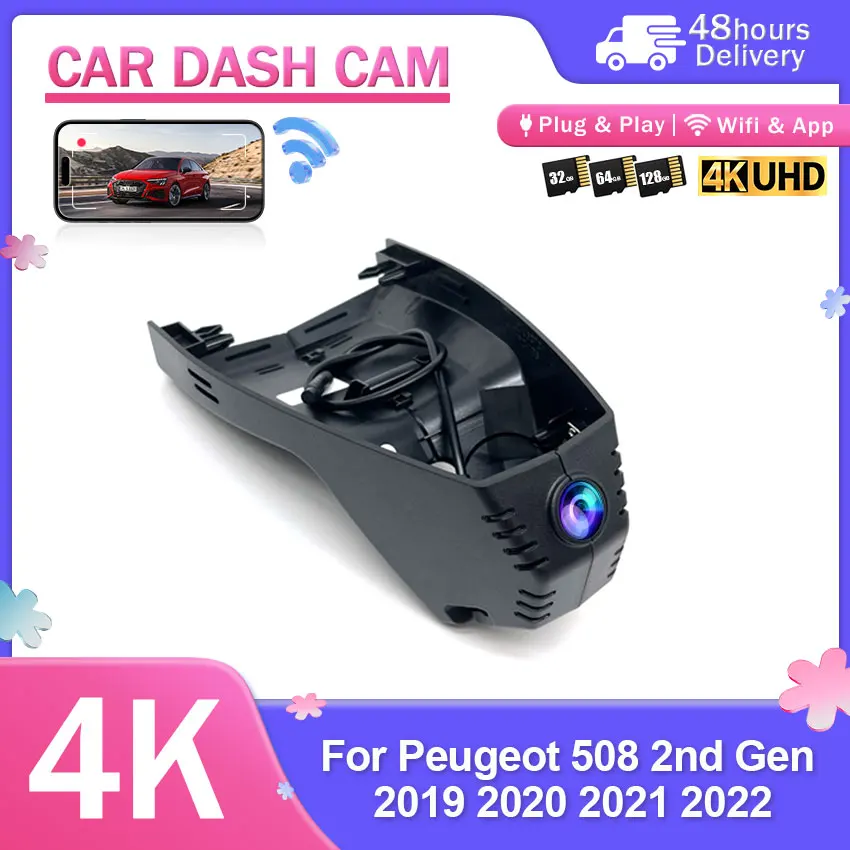 Plug and Play 2160P Special DVR Dash Cam Camera For Peugeot 508 2nd Gen 2019 2020 2021 2022
