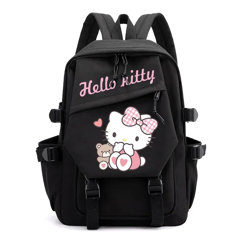 MINISO  Sanrio New Hellokitty Student Schoolbag Printed Cute Cartoon Men's and Women's Lightweight Computer Canvas Backpack