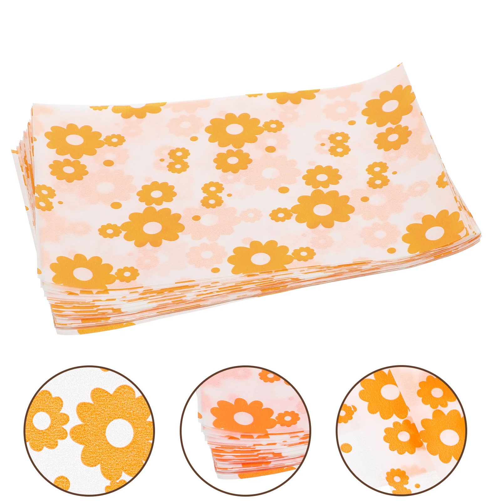 

100 Sheets Chocolate Wrappers Flower Print Baking Paper for Candy Cookie Nougat Caramel Lollipop Food Packaging Party Wedding