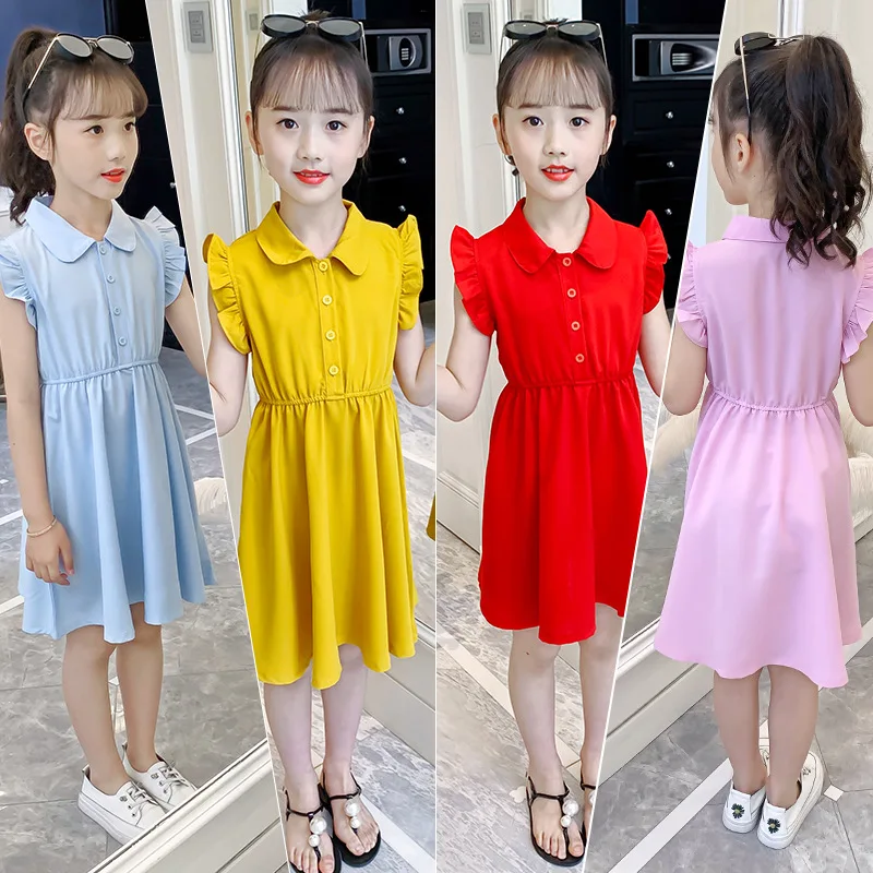 

2025 Korea Summer Kids Dresses Elementary Girl Fashion Dress Toddler Girl One-piece Dresses Girl Clothes Hot Selling Children