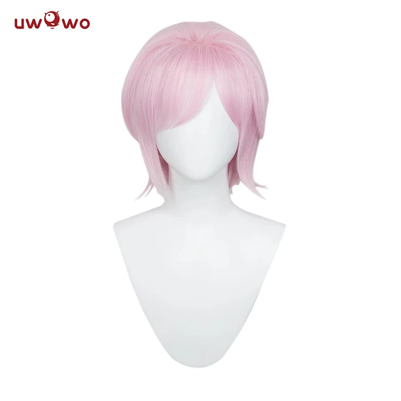 UWOWO Anime Miyamotoo Musashii Douji Ver. Cosplay Wig 30cm Pink Hair Heat-resistant Wigs