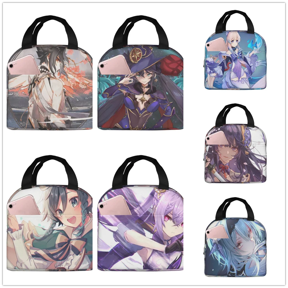 

anime Genshin Impact Lunch bag thickened insulated bento bag is suitable for office students men and women food insulated bag