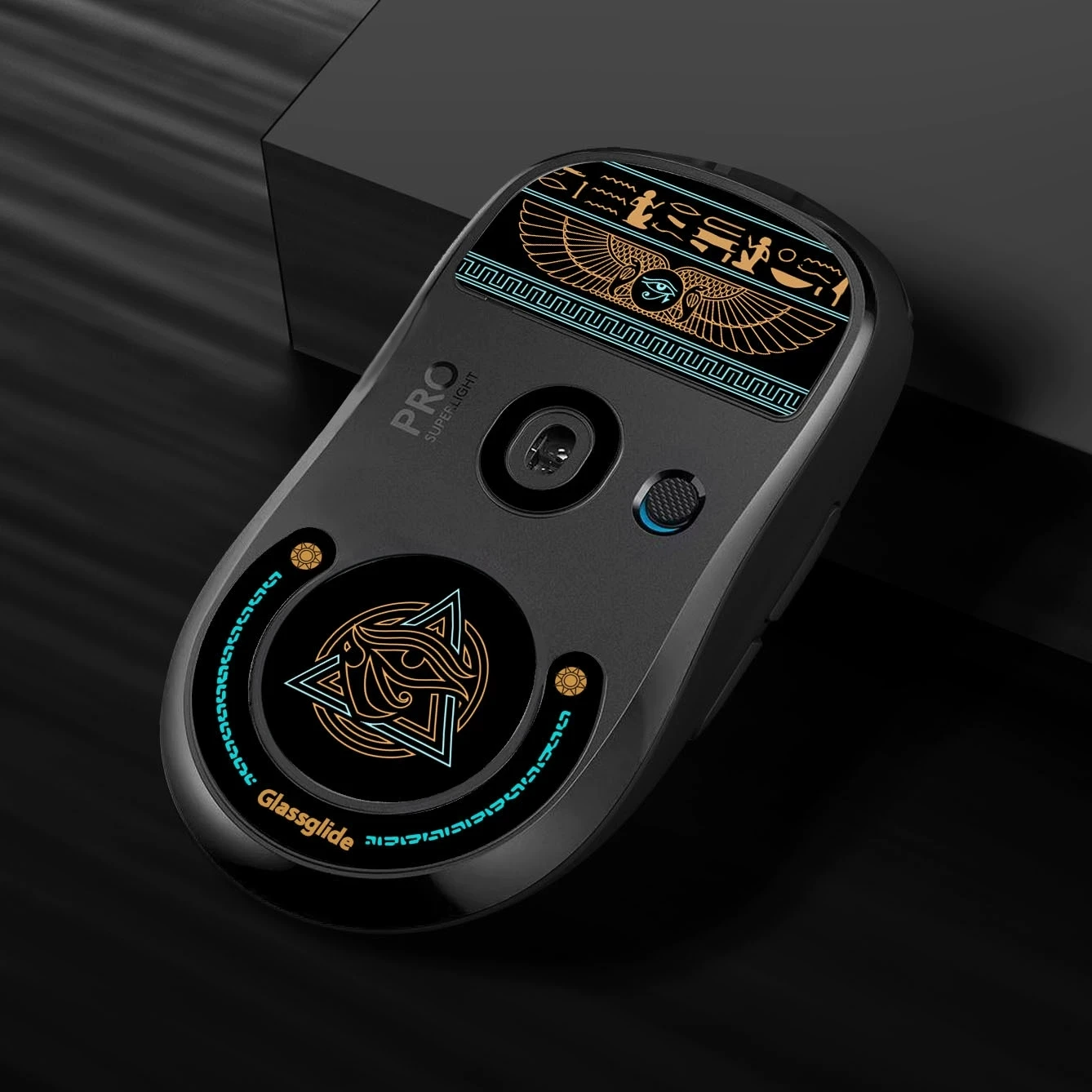 1 Set Tempered Glass Mouse Skates For Logitech G Pro X Superlight 1st Generation Eye Of Horus Mice Feet Glides Curved Edge