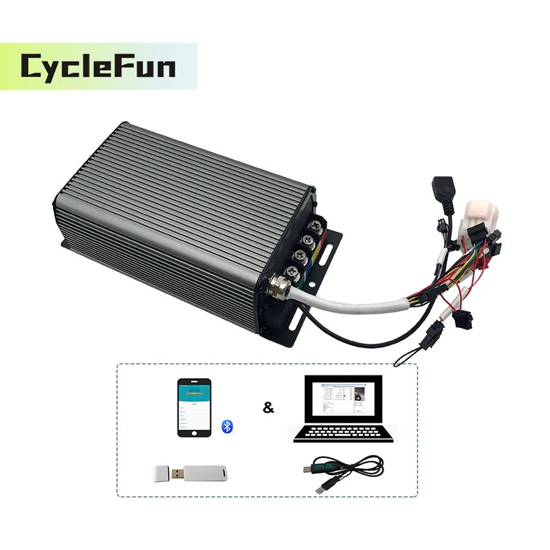 Sabvoton 2KW SVMC7260-APT V2 Protocol 48V-72V DC 60A High Efficiency Controller With USB Cable For Electric Scooter Accessories
