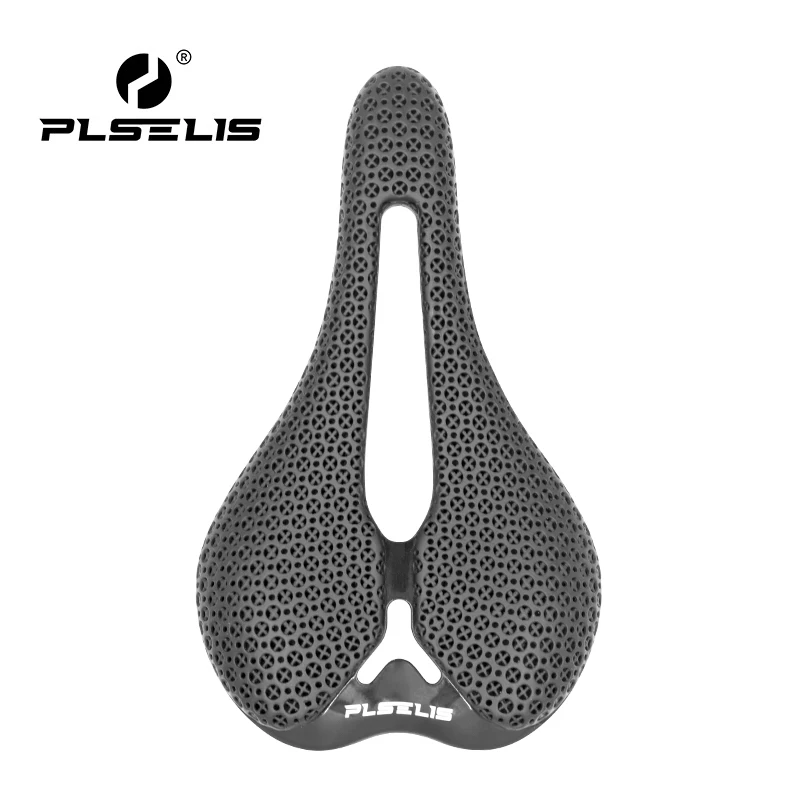 

PLSELIS popular road mountain bike carbon fiber 3D printing hollow breathable high-strength short nose genuine comfortable saddl