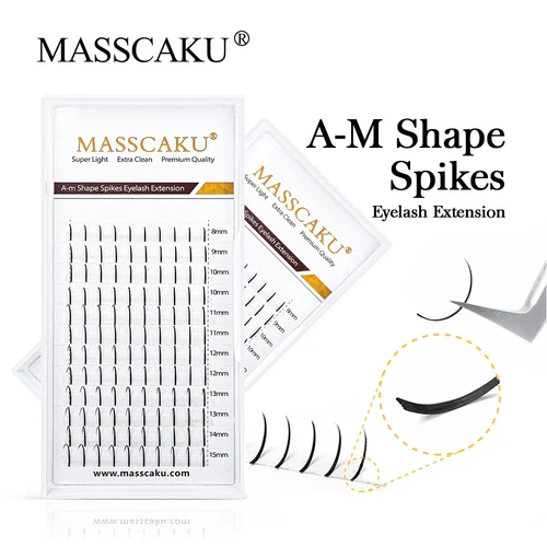 Imagen 1 del producto MASSCAKU vende picos de pestañas individuales súper cómodas, naturales, esponjosas, esponjosas, elipse falsa, suministros de extensión de pestañas planas