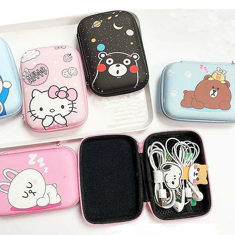 Cable Sanrios, accesorios digitales, bolsa de almacenamiento de Anime Cinnamoroll Pochacco, paquete de disco duro Kuromi, funda protectora de Cable de carga