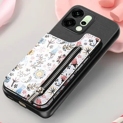Reno15 14 13 Pro 5G Zipper Wallet Case For OPPO Reno 15 FS Leather Back Panel Funda Reno 15 Pro Max 15F 14F 13F 13A Cover