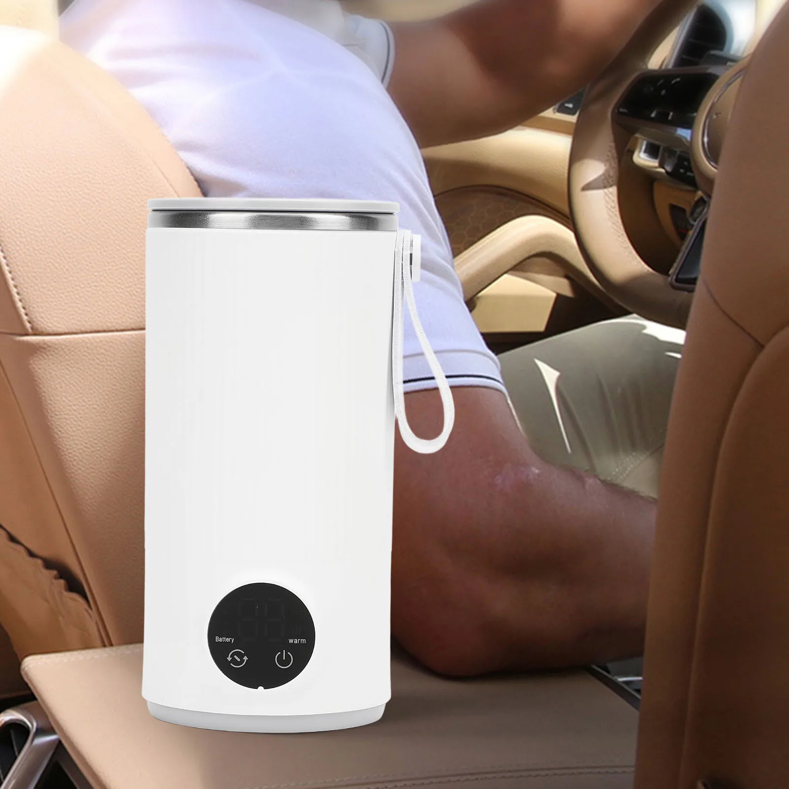 Travel Electric Kettle Cordless Rechargeable 400ML 55°C Stainless Steel Travel Hot Water Boiler for Milk Travel Electric Kettle