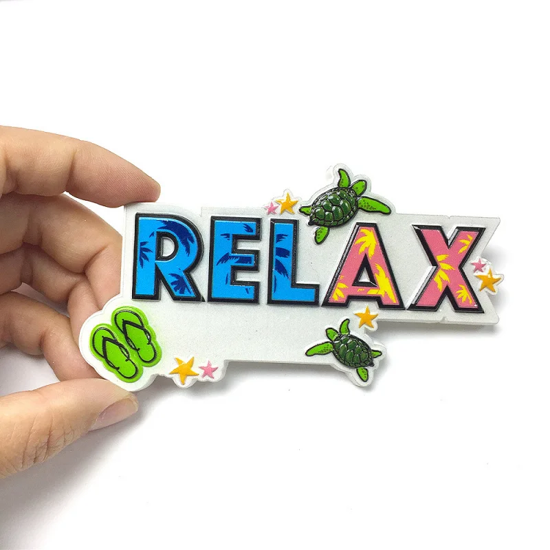 

Hawaii Creative Relaxation Letter Cultural and Creative Magnetic Refrigerator Magnet3dTravel souvenirs, home decorations, souven