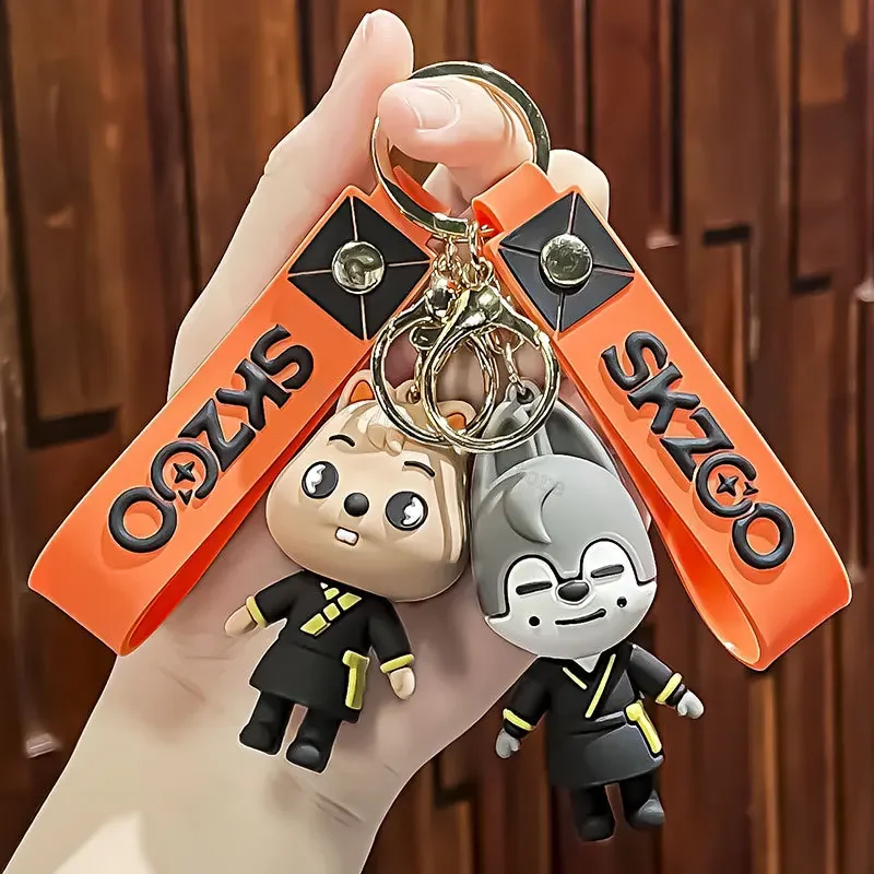 S-Strays-K-Kidds Keychains Cartoon SK-ZOOS Anime Figure Key Chain Rings Kids Backpack Pendants Car Keyrings Charms Accessories