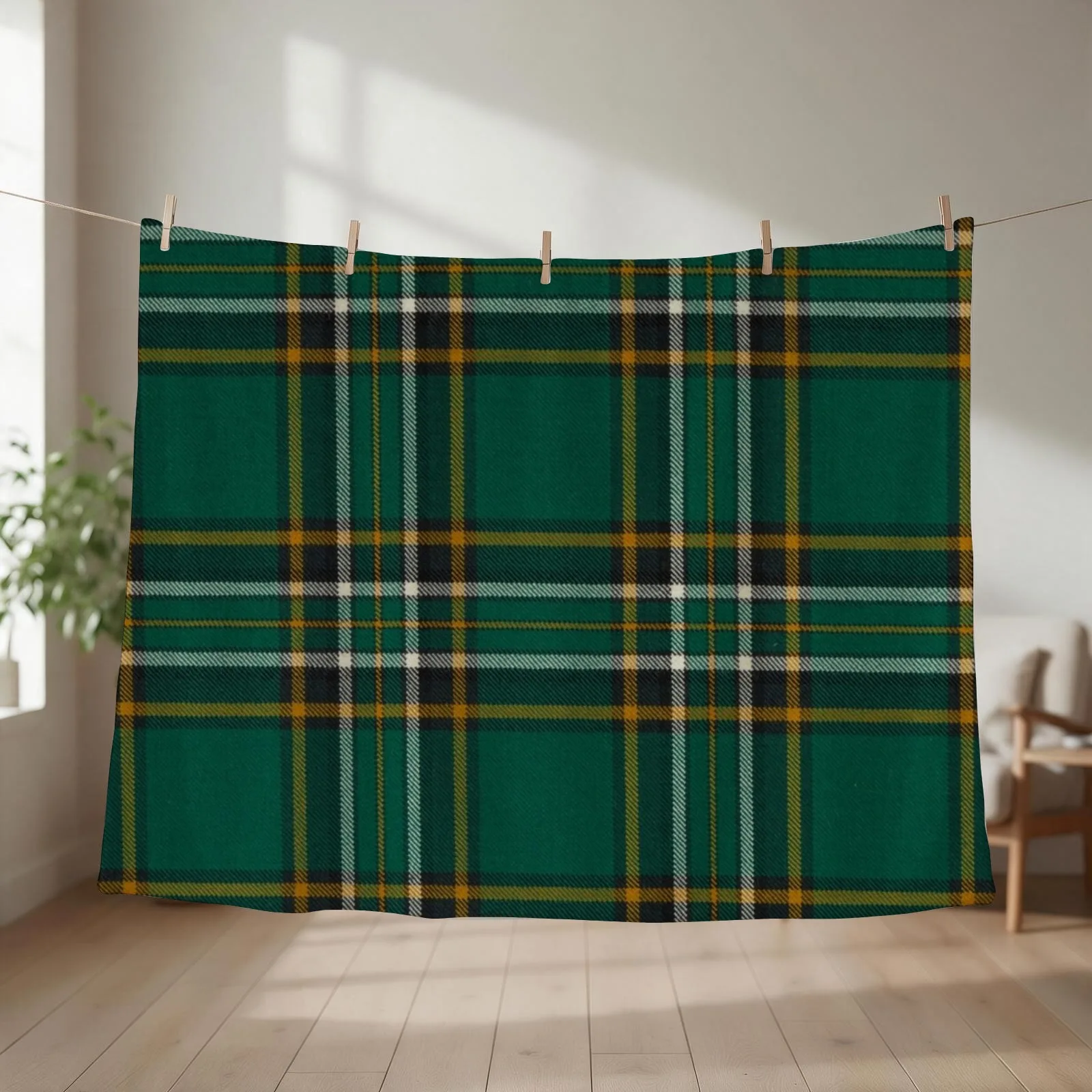 Irish National Celtic Tartan Throw Blanket couch cozy soft plush fuzzy picnic outdoor blanket
