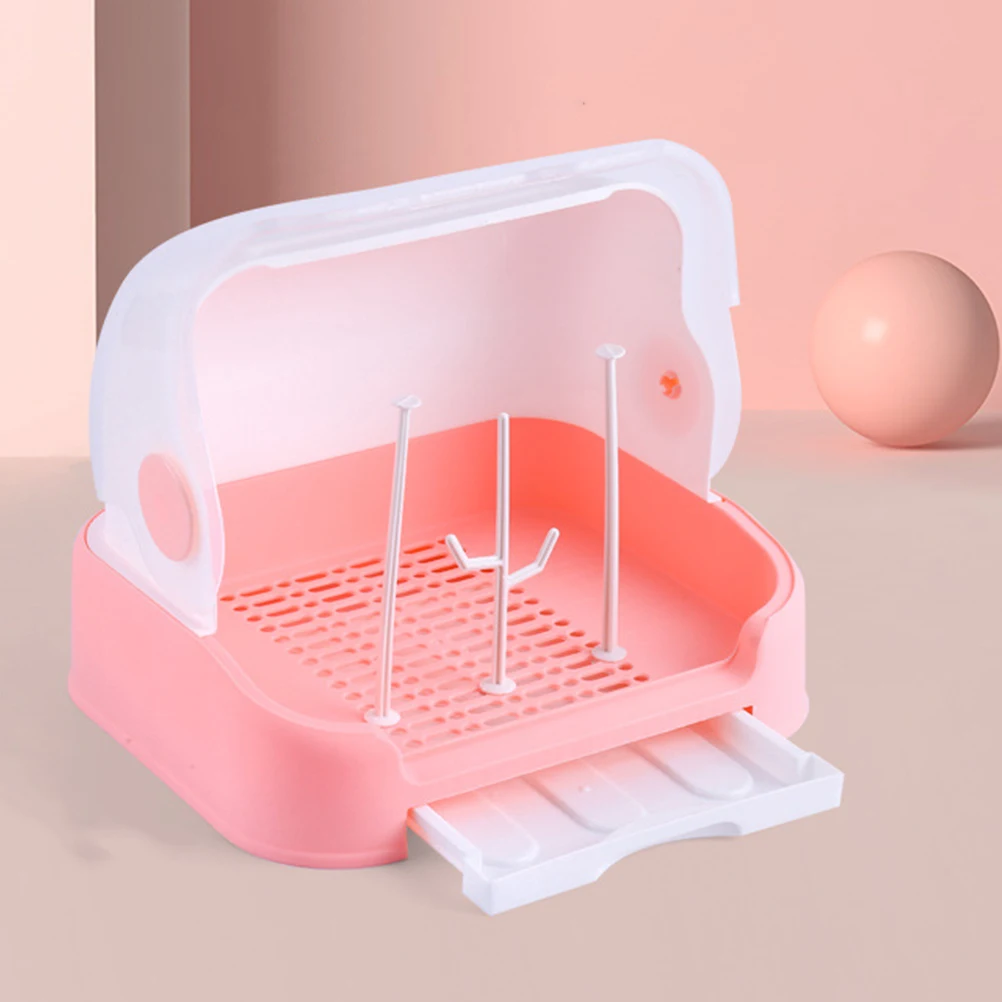 

Drain Storage Box with Lid Baby Bottle Drying Rack Cup Container PP Material Cover Kitchen Accessories Organizing