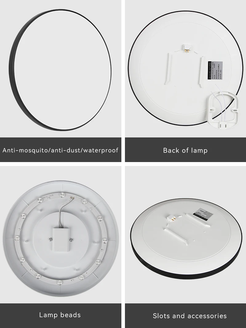 Goldene LED-Deckenleuchte, 220 V, staubdicht, für den Innenbereich, Badezimmer-Lampe für Wohnzimmer, Kronleuchter, Panel, Küche, Deckenleuchte – Detail 3