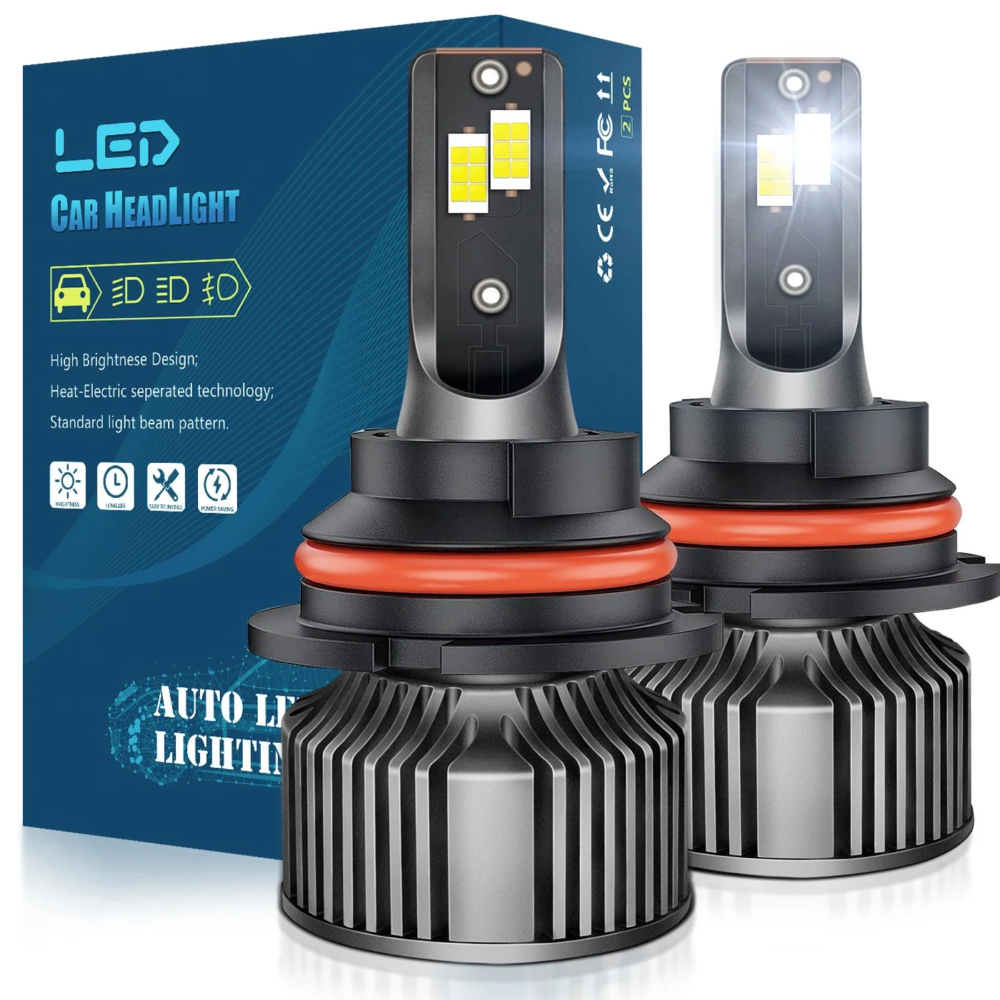 2 Peças 9007 LED H13 Farol de Carro Luz de Neblina H11 HB5 9006 9005 HB3 HB4 H11B H4 H7 H13 9008 H16 PSX24W PSX26W Lâmpada Automotiva 12V 4300K