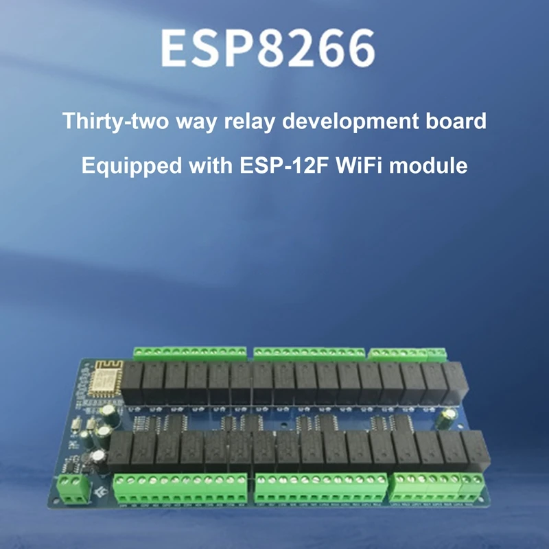 DC24V إمدادات الطاقة ESP8266 مجلس التنمية واي فاي 32-Way وحدة التتابع ESP-12F مجلس التنمية الثانوية