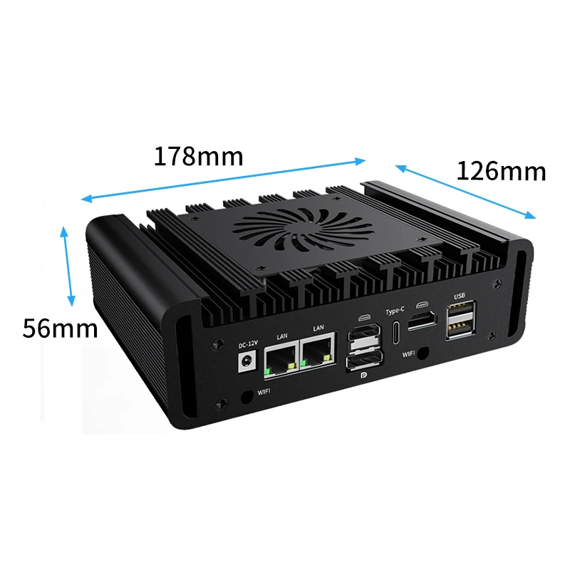 IKuaiOS-Mini PC de alto rendimiento, dispositivo con interior de 13. ª generación, Core, 2LAN, 2HD, 1DP, pantalla adecuada para oficina Industrial IoT G31F 1744-12