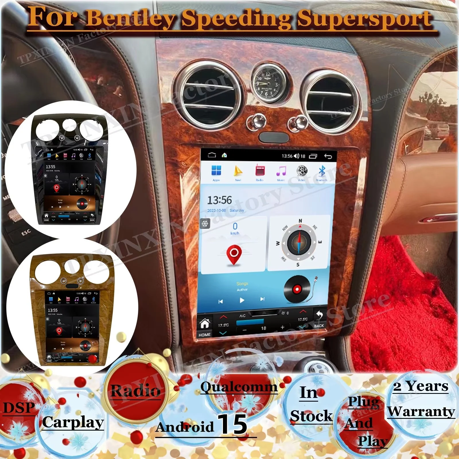 

For Bentley Speeding Supersport 2012~2019 Android 15 Multimedia GPS Radio Intelligent Navigation Video Stereo Receiver Head Unit