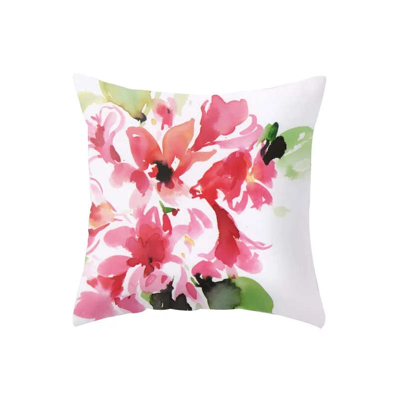 New Peach Skin Velvet Nordic Instagram Pillow Cover Modern and Simple Flower Waist Rest Pillow Cover