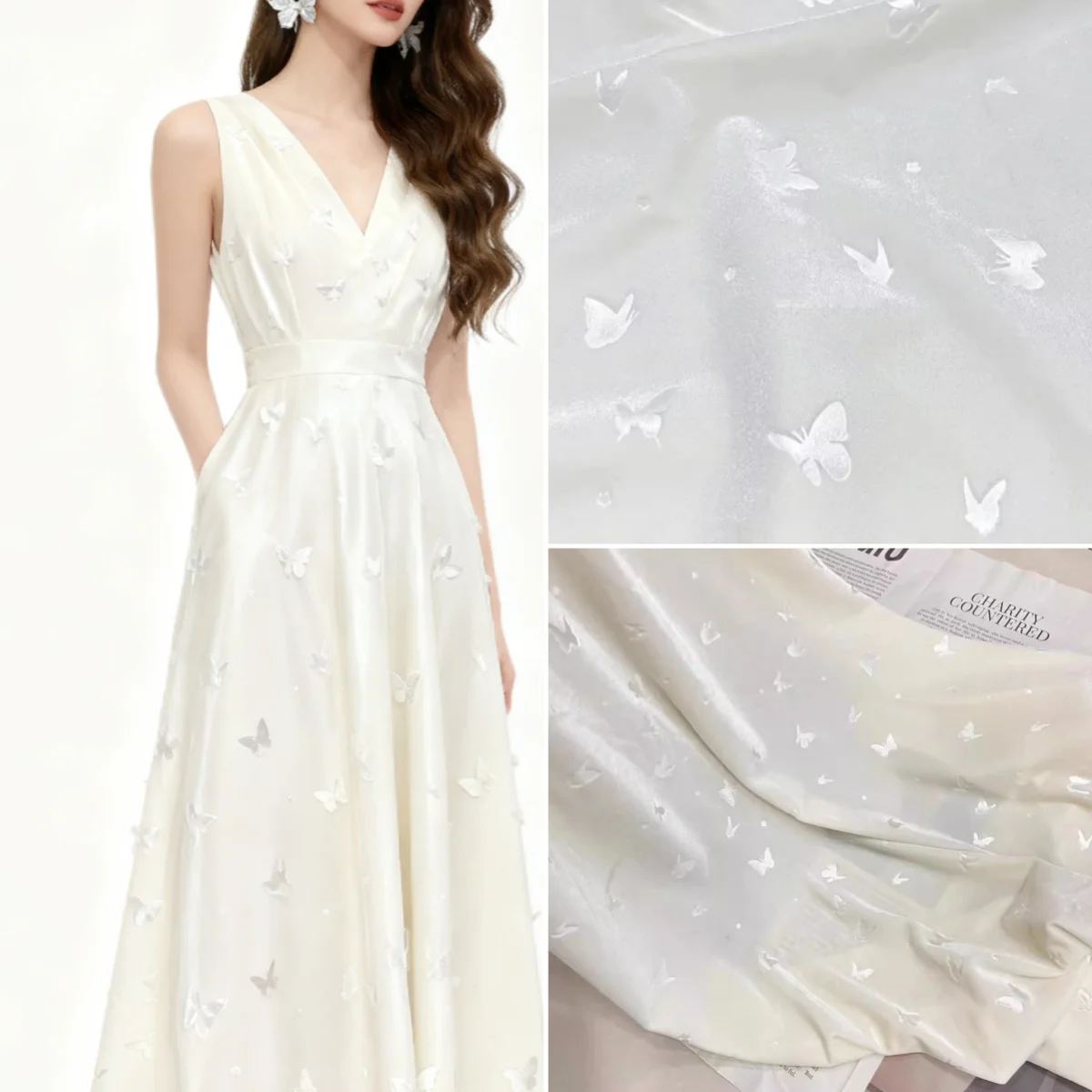 

Белая бабочка, горячее тиснение, мягкая бархатная ткань, шитье, классическая рубашка, ткань, скатерть «сделай сам», ткань ручной работы