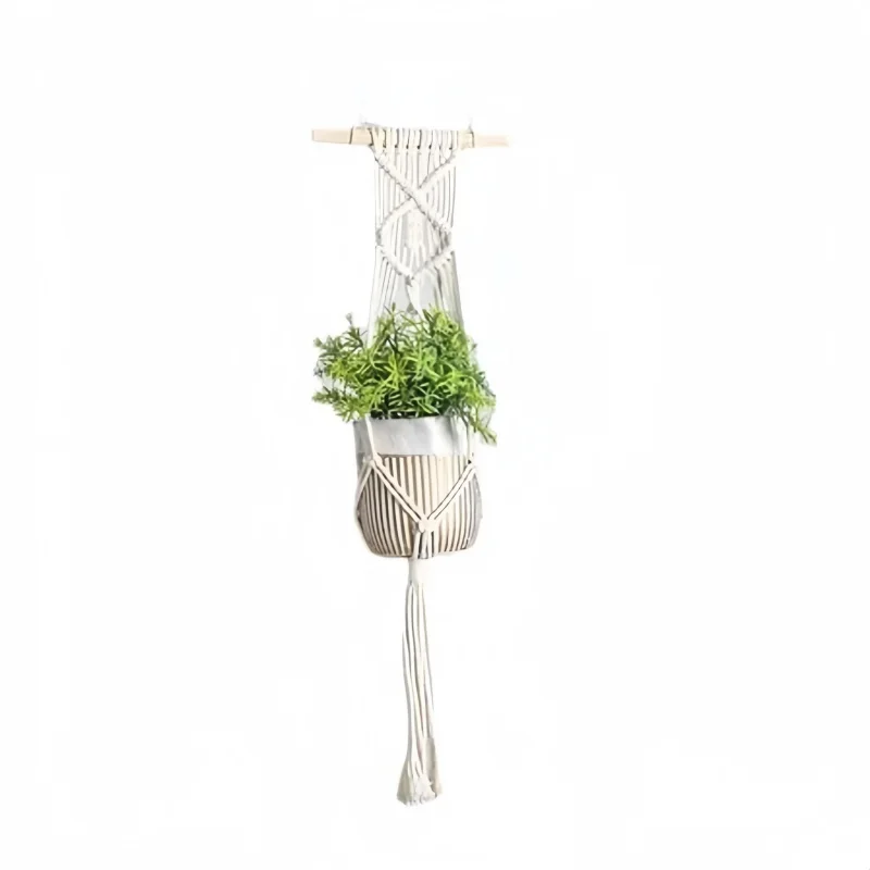 Bohemian Hand-Woven Plant Hangers, Green Plant Wall Hanging Storage, Indoor And Outdoor Home Decoration, Courtyard Decoration