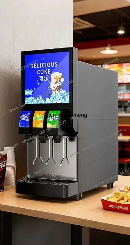 Commercial, carbonated beverage machine, soda table top, three heads, four heads, cafeteria