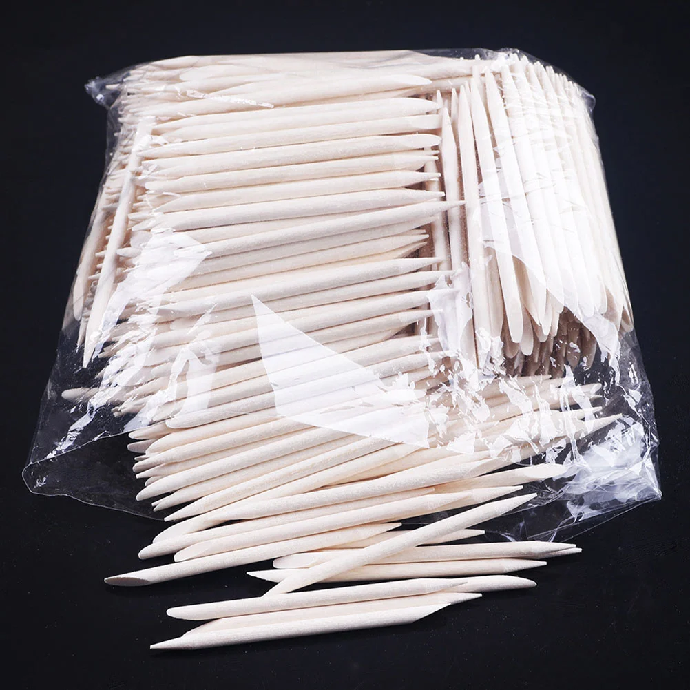 100 Stuks Nagels Gereedschap Pantser Disarmor Stick Polish Remover Sticks Voor Houten Orangewood Khaki Manicure Benodigdheden