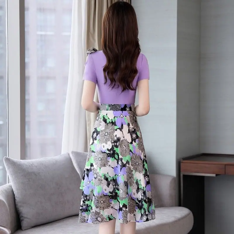 Robe florale en mousseline de soie, nouveau Style d'été, robe cintrée à la mode pour femmes, avec une fée comme un tempérament, 2025