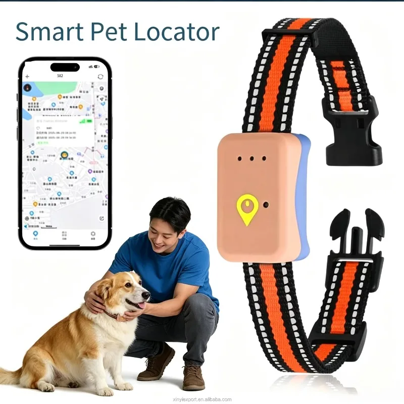 Factory Customization Pet GPS Tracker Dog Positioning Collar Bluetooth ABS Plastic IP67 Waterproof 20+ Hours Battery Life