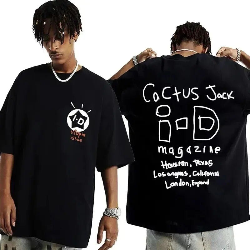 New Brand Cactus Jack Letter Print T-Shirt Hip Hop Streetwear Cactus Jack T Shirt Men Women Swag 100% Cotton Tee Tops