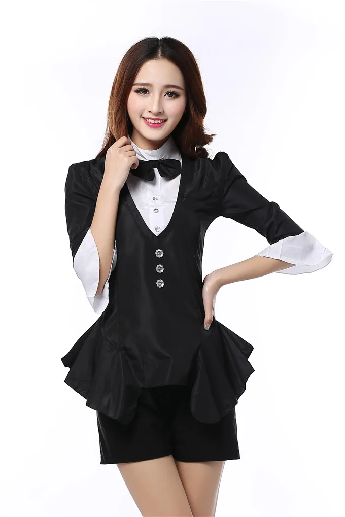 Black Ds Stage Dress Magician costumes Bar Nightclub Start Dance Costume Show clothing