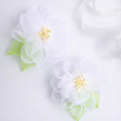 2Pcs Sweet Chiffon Flower Hair Clip Lovely Hairpins Boutique Barrettes Headwear Handmade Kids Hair Accessories