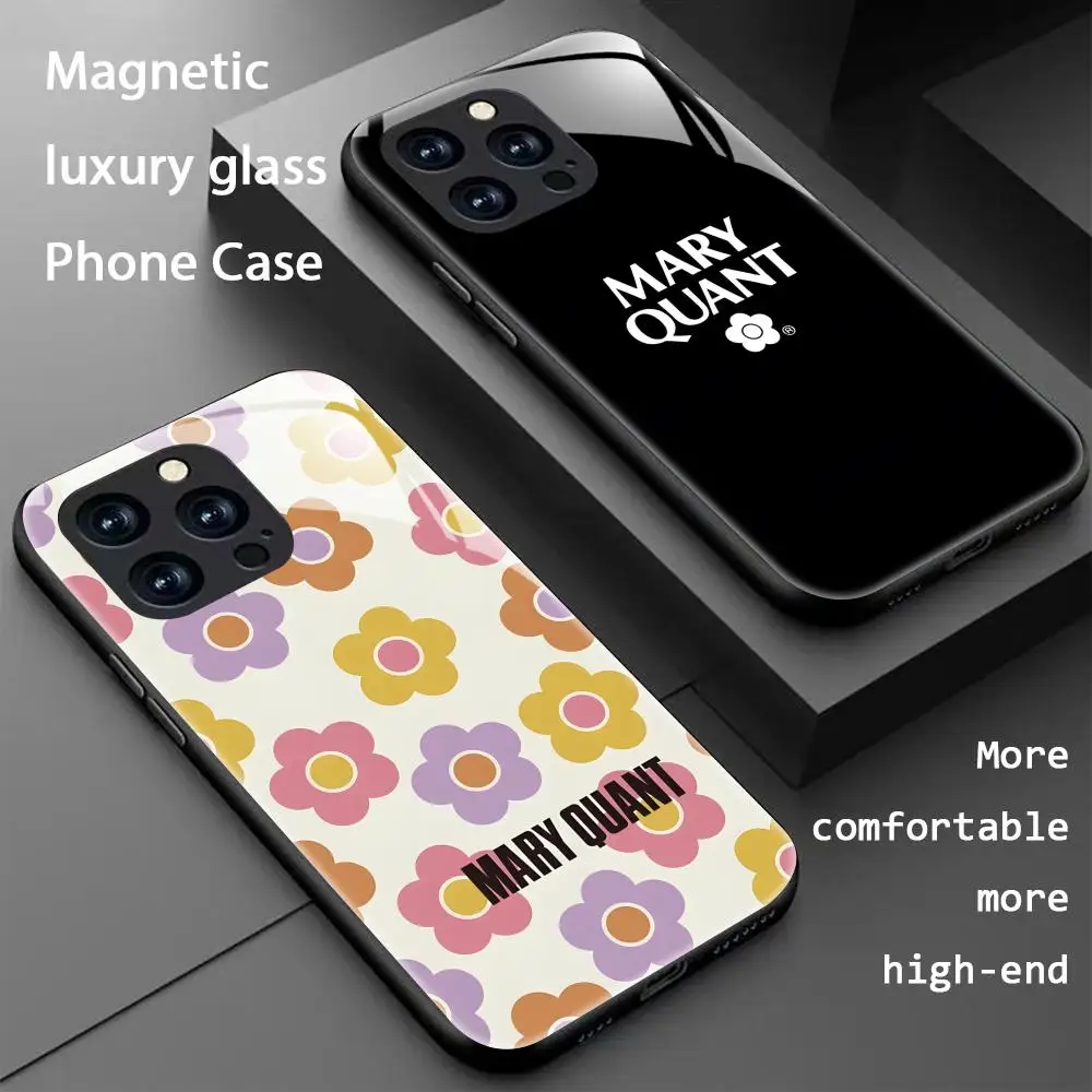 

M-Mary Q-QuantES Fashion Cool Phone Case For iPhone 17 16 15 14 13 12 11 X XR XS 8 Plus Mini Pro Max Glass Magnetic Phone Case