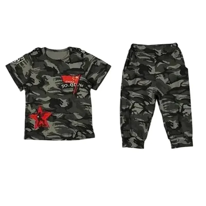 Summer Baby Boys Clothes Set Short Sleeve T-shirt Pants Outfits Fashion Camouflage Kids Costume 2024 New Children Clothing Suits