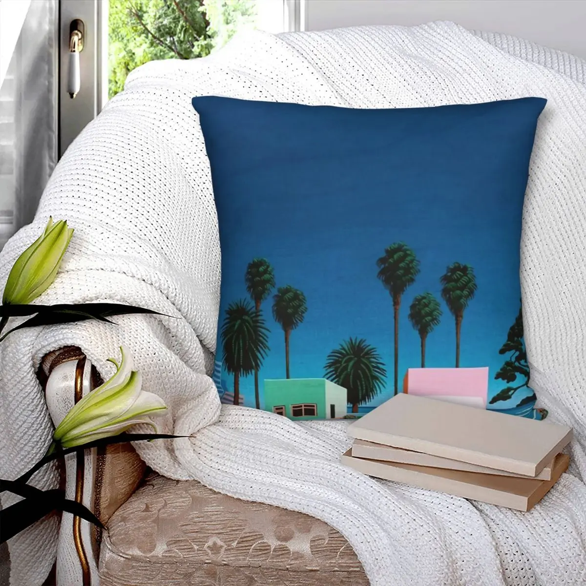 Hiroshi Nagai Vaporwave Square Pillowcase Polyester Pillow Cover Velvet Cushion Decor Comfort Throw Pillow For Home Car