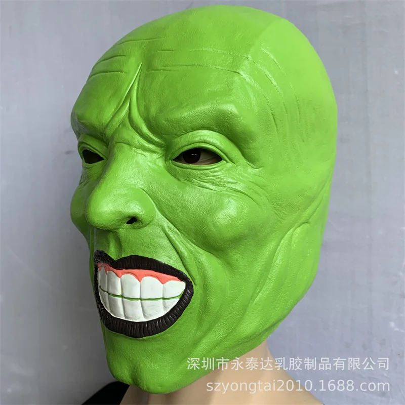 The Mask Movie Jim Carrey Cosplay Mask Green Mask Halloween Party Green Funcy Dress Adult Props