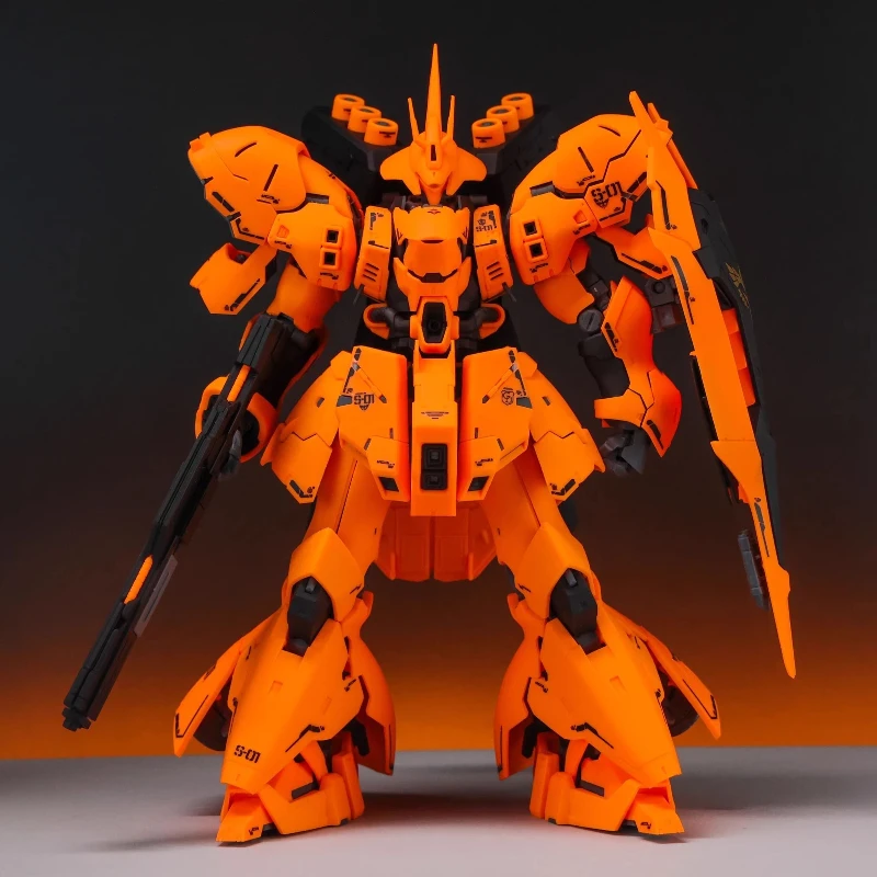 

1/144 RG Sazabi HermèS Orange Mecha Model Kit Фигурка Сборная игрушка с деталями эффектов и наклейками с водными горками Коллекционный подарок
