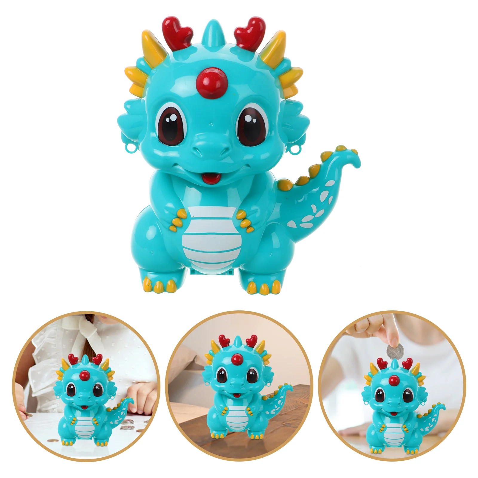 Cartoon Dragon Piggy Bank Desktop Decor Model Extra Large Glass Zodiac Plastic Child Coin Jar