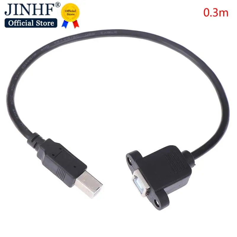 

USB 2.0 Type B Male to Type B Female Printer Extension Cable With Panel Mount Screw Hole 30cm